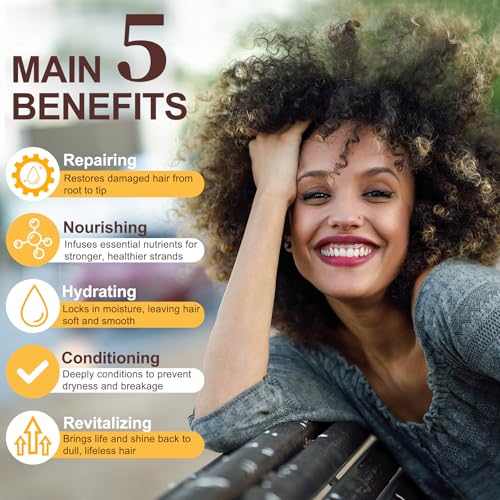 Collagen & Keratin Hair Mask for Color-Treated, Dry Hair – Deep Conditioner with Argan Oil, Vitamin E – Moisturizing, Su